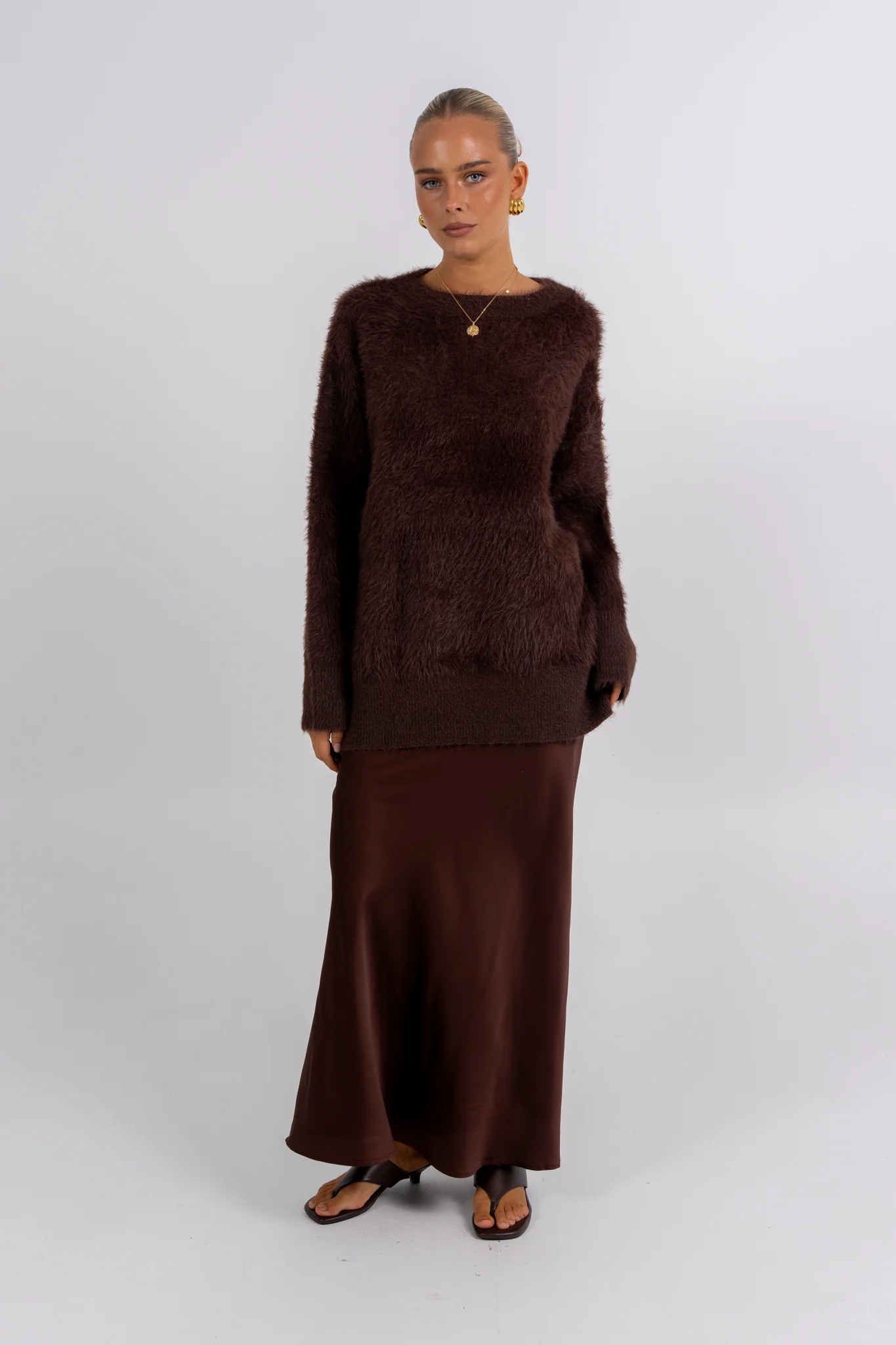 Willow Knit Jumper Chocolate - Image 6