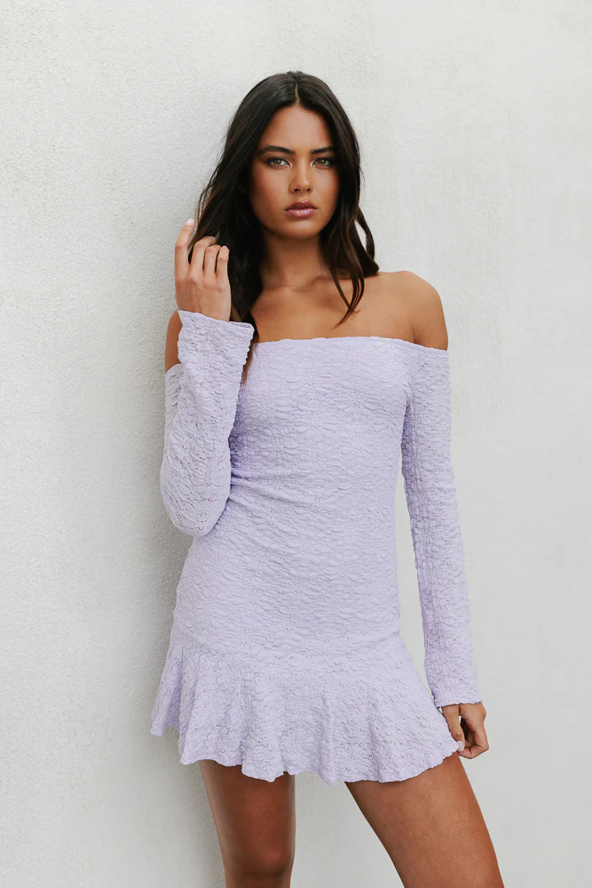 Winter Mini Dress Lilac