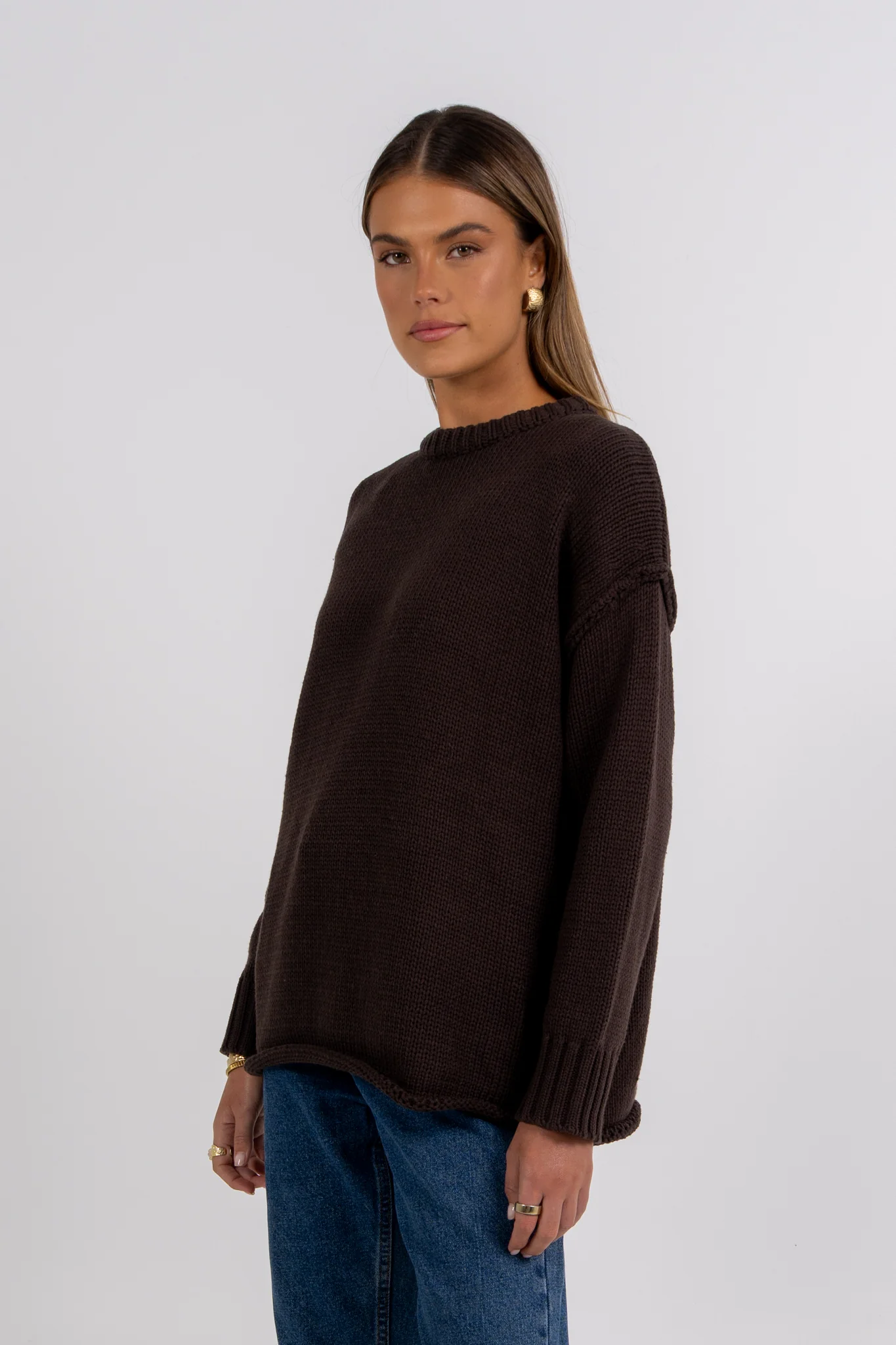 Zara Knit Jumper Deep Chocolate - Image 6