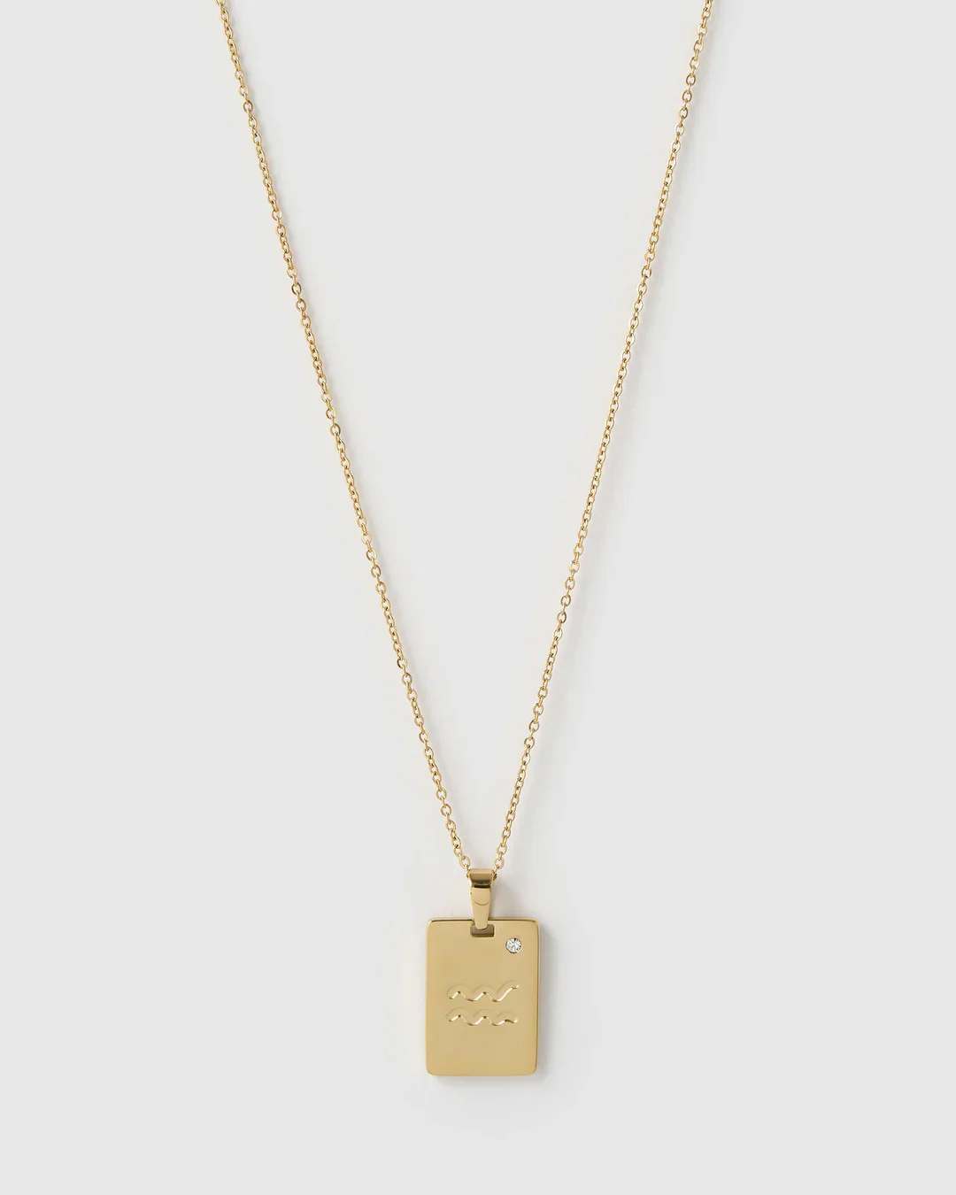Zodiac Tag Necklace Gold - Image 14