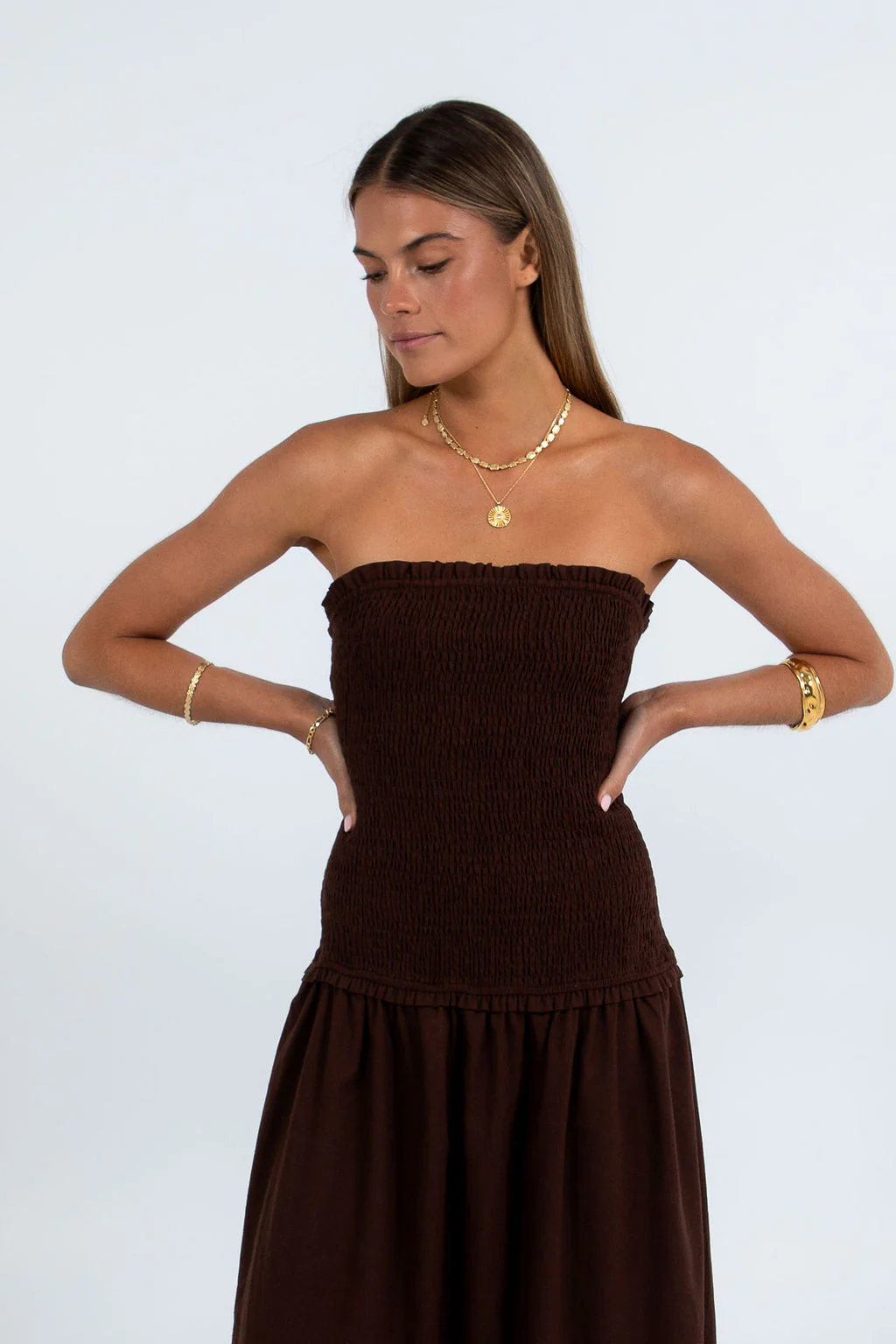 Zuri Maxi Dress Chocolate - Image 5